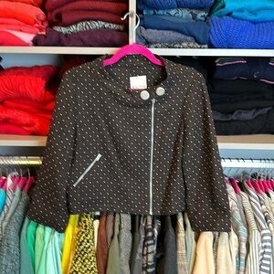 Walter brown with pink threads 3/4 quarter length sleeve jacket size 8